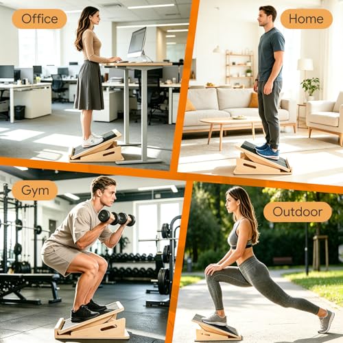 2-in-1 Slant Board & Balance Board with Adjustable Incline