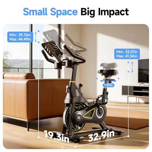 YPOO Exercise Bike Adjustable Magnetic Resistance 330LBS,APP Courses - color: Black