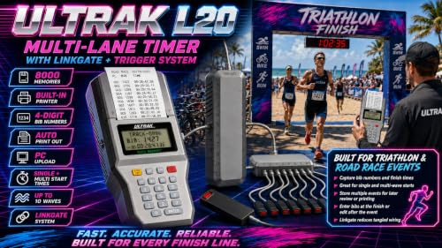 ULTRAK L20 Multi-Lane Timer, 10-Button Set, Printer, 8000 Memory, Track Meet