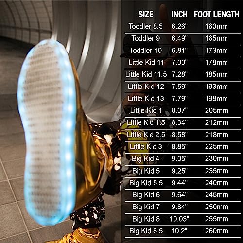 IGxx LED Light Up Shoes for Kids Boys Girls Sparkly Sneakers - color: Gold, size: 9 Toddler