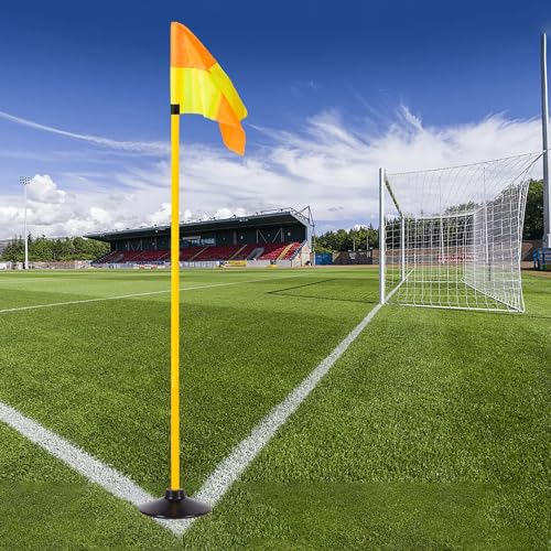 5FT Corner Flags for Soccer Field Set of 4 with Round Rubber Bases