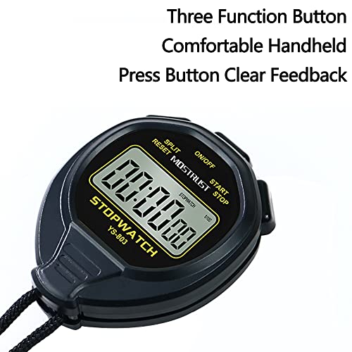 Stopwatch Sports Timer, Digital Stop-Watch - style: 1Lap waterproof Yellow