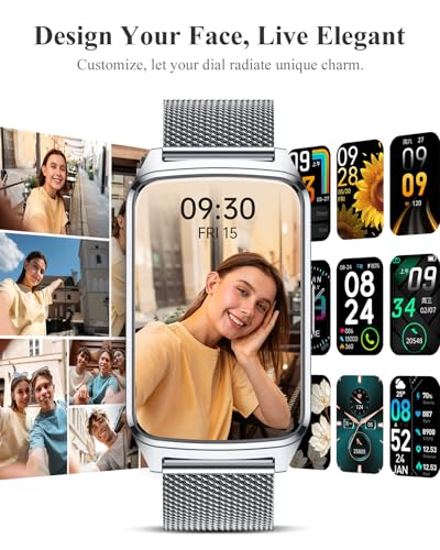 Fitness Tracker Watch for Women Men, Step Counter Compatible with iPhone Android, IP68 Waterproof Activity Tracker with Sleep Monitor, 110+ Sports Pedometer (Cold Steel Silver, 1.57) - color: Cold Steel Silver
