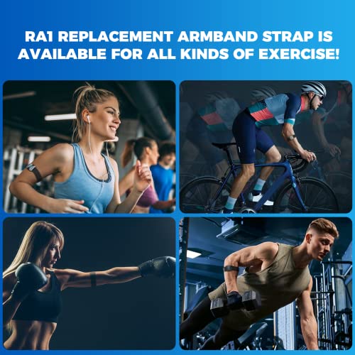 MOOFIT RA1 Heart Rate Monitor Replacement Armband Strap 24.5mm, Arm Belt Replacement Adjustable up to 400mm, Black, Compatible with Scosche, Polar, Wahoo, COOSPO, CATEYE, XOSS - color: Black