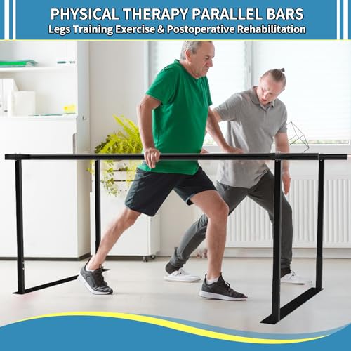 Adjustable Physical Therapy Parallel Bars, 8FT Walking Assist Bar for rehab - size: 8FT