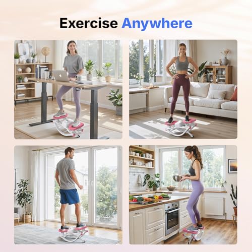 MERACH Rocking Steppers for Exercise at Home, 3D Motion Stair Stepper - color: white