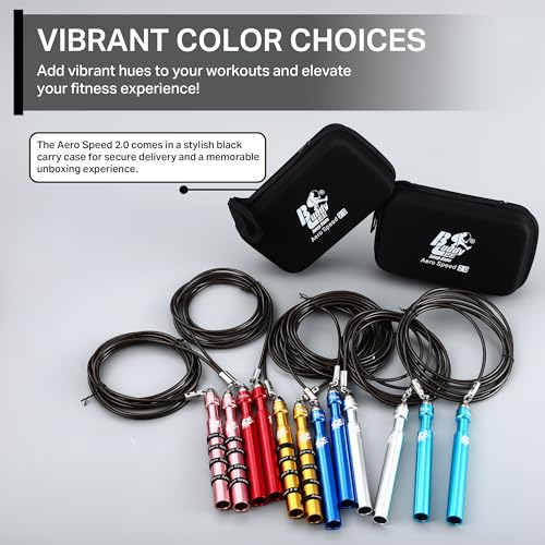 Buddy Lee Aero Speed Jump Rope 2.0 Upgraded Version with Sonic Rocket Speed Swivel Bearing | Tangle-Free & Adjustable Jump Rope for Men & Women - For Fitness, Double-Unders, and Cross-Training - color: Silver