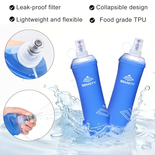 Running Hydration Vest 5L, Running Backpack with 2x500ml Soft Flask - color: White, size: Small