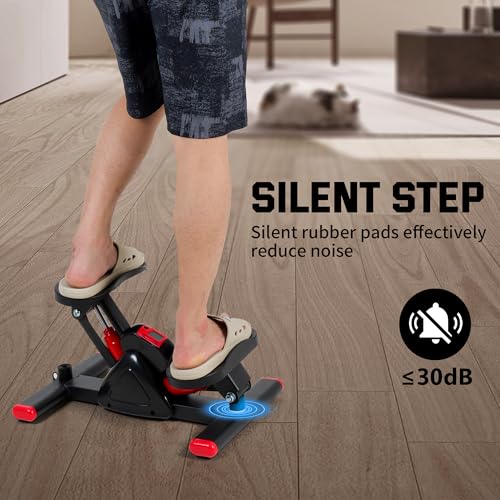 Leikefitness Steppers for Exercise Mini Stair Stepper, Cardio Workout Equipment, Twist Stair Stepper with Resistance Bands Up-Down Motion for Full Body Workout Exercise Equipment for Home