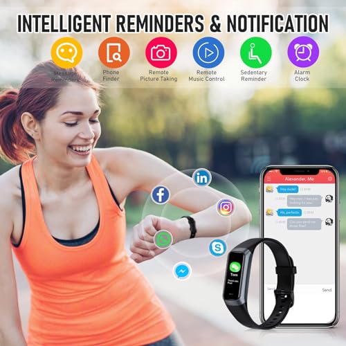 Fitness Tracker with 24/7 Heart Rate, Activity Trackers with Blood Pressure Sleep Monitor, 1.10" AMOLED Screen Step Tracker, Waterproof Step Counter, Health Smart Watch Pedometer for Women Men - color: black
