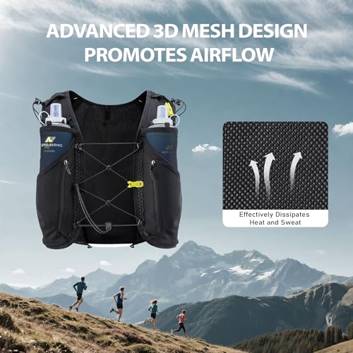 N NEVO RHINO 12L Trail Running Hydration Vest with 2 TPU 500ml Soft Flasks - size: Medium
