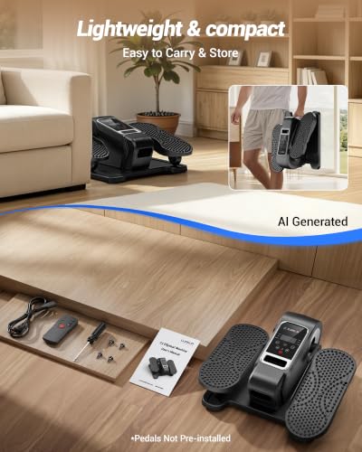Under Desk Elliptical Machine Seated Pedal Exerciser - color: Black