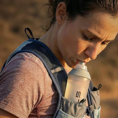 WRELS Running Water Bottle,250ml/350ml/500ml TPU Soft Flask,Collapsible Water Bottles for Hydration Vests and Running Belts Backpack, Soft Water Bottles For Hiking Cycling Climbing - color: Green-350ml*2