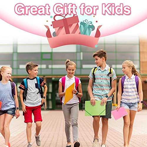 Non-Bluetooth Led Fitness Tracker Watch,Digital Pedometer Watch,with Step Counting/Distance/Calories/Stopwatch/Alarm Clock, Great Gift for Kids Teens Girls Boys Xmas - color: Round - pink