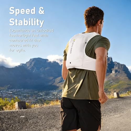 N NEVO RHINO Running Vest, Hyration Vest with 2 Pcs 500ML Soft Flasks - color: White, size: Small