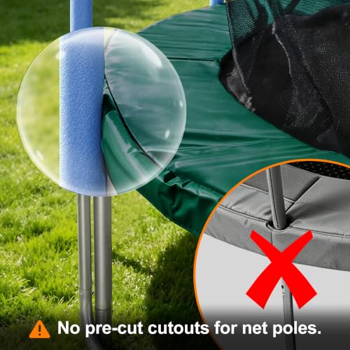 Exacme Double-Sided Round Trampoline Spring Cover, Replacement Safety Pad - color: Dark Green, size: 14FT