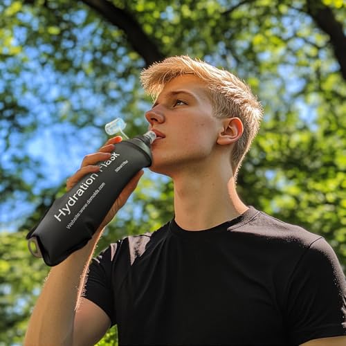 WILDREEDS 250ml Soft Flask, TPU Collapsible Soft Water Bottle for Hydration Pack, Running Vest, Folding Water Bottle for Hiking Cycling Climbing-1Pcs, Black - color: 250ml Black