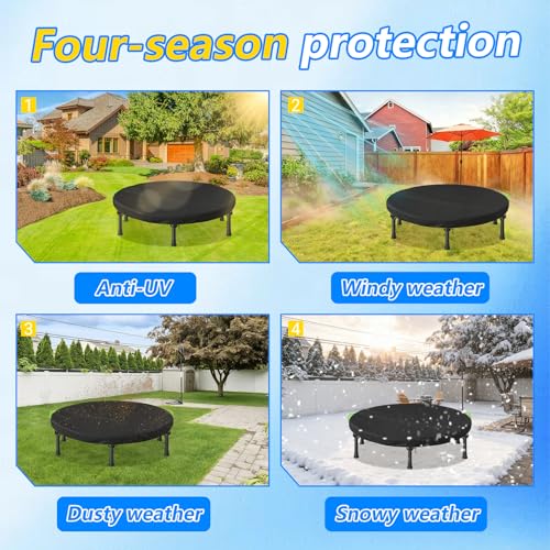 Mini Trampoline Cover, 600D Oxford Waterproof, Fits 91cm, Black