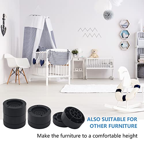 Furniture Risers 2 inch Black Bed Risers (Set of 4), Heavy Duty - color: Black-4 Pack, size: two layers (2.3 inch)