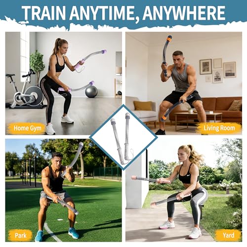 Portable Adjustable Ropeless Battle Ropes with Gray - color: Gray