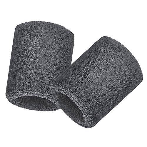 Bememo 12 Pcs Sweatbands Wrist Bands - color: Gray, size: 3.15 Inch