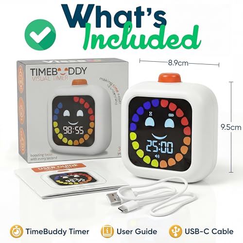 Digital Visual Timer for Kids - Calmer Routines & Transitions - color: White