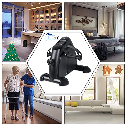 Mini Exercise Bike, Uten Under Desk Bike Pedal Exerciser, Peddler Exerciser - color: Black