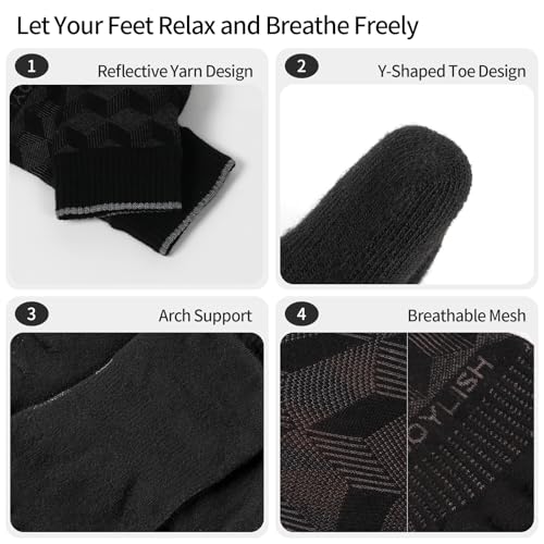 3 Pairs Coolmax Toe Five Finger Running Socks for Men Women -Lightweight Ankle Athletic Sock - color: Coolmax, size: Large
