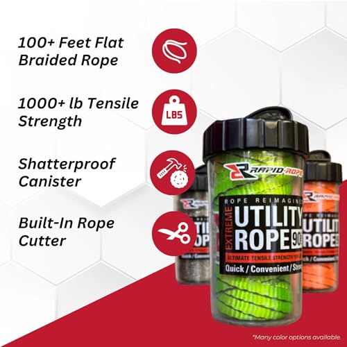 Rapid Rope Canister, 70ft Patriot Tactical Paracord, 1100lb Test, USA Made - size: 70ft, style: Patriot