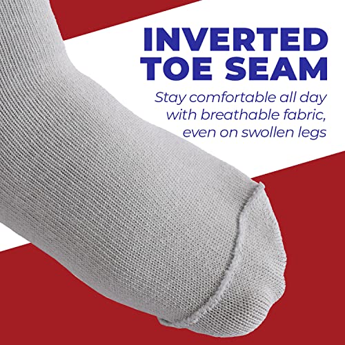 3 Pairs Extra Wide Socks for Swollen Feet - Non Slip Diabetic Socks for Men, Hospital Use - color: Gray