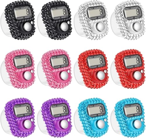 Pink Electronic Finger Tally Counter Clicker Counter, Convenient Portable Digital Display Tally Counter, Resettable Mini Lap Counter for Golf Goods Counting Accessories, Track and Field Lap Counters