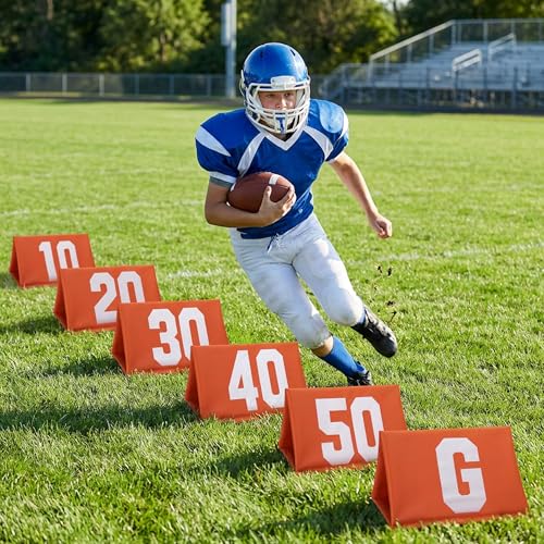 Set of 11 Standing Football Yard Marker-High Visibility Football Field Sign