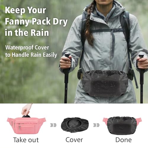 Packism Fanny Packs for Women Men - Crossbody Waist Bag for Travel - color: A07 Pink