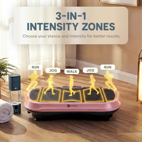 Lifepro Waver Vibration Plate Exercise Machine with 99 Speeds & 10 Presets - color: Pink