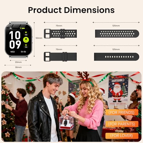 Smart Watches for Women Men,1000mAh Battery, Compatible with Android & iPhone, 1.83" HD Smartwatches with Calls/Messages Alerts, 110+ Sports Modes Fitness Watch, IP68 Waterproof(Black) - color: Black