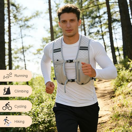 Lightweight Running Hydration Vest Backpack, 5L Grey