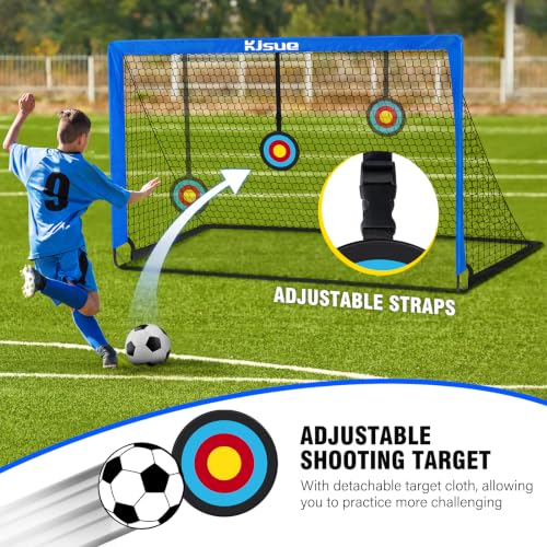 Soccer Goal, Kids Soccer Goals for Backyard Set of 2, Pop Up Soccer Net - color: Blue, size: 4X3 FT