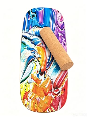 Balance Board with Cork Roller - color: oil painting