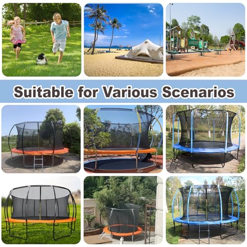Trampoline Net Replacement Safety Enclosure Net with Zippers (Net Only) for Top Ring Round Frame Trampolines 6/8/10/12/14/16FT - size: 6 FT / 6 poles