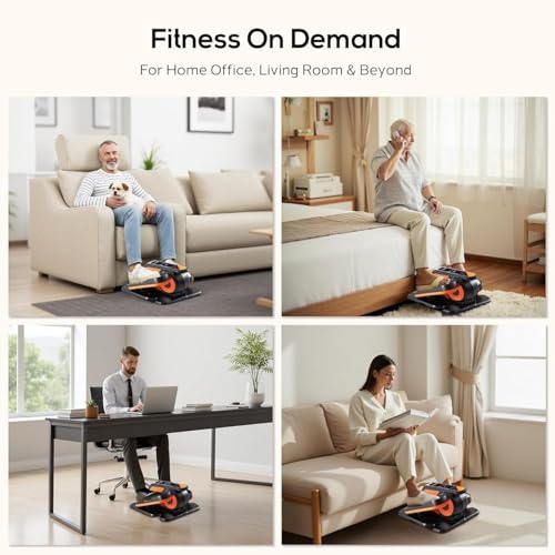 Under Desk Elliptical Machine with-Remote Control - color: Orange