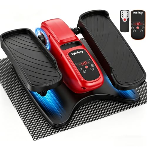 Under Desk Elliptical Leg Exerciser While Sitting for Seniors - color: Red
