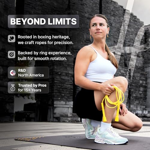 HONOR ATHLETICS Speed Rope, Skipping Rope - Best for Double Under, Boxing, MMA, Cardio Fitness Training Condition - Jump Rope - color: White Rope / Black Handle