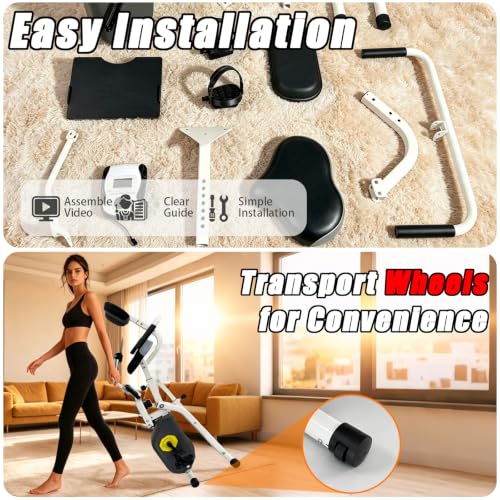 Foldable Quiet Magnetic Recumbent Stationary Exercise Bike