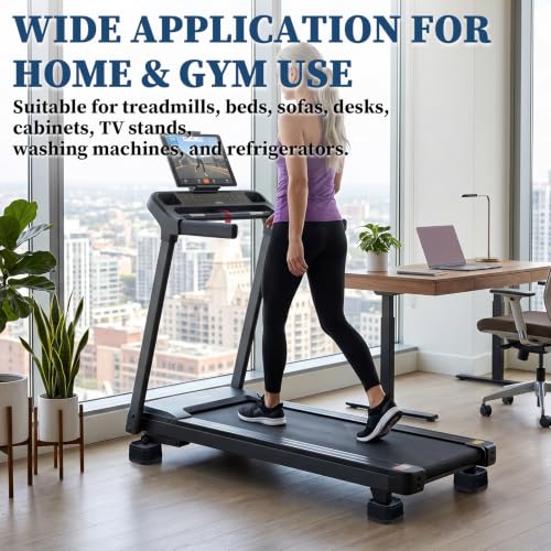 Chedin 4 Pack Adjustable Riser Blocks, Stackable Treadmill Riser Incline Blocks,Non-Slip Furniture Risers Treadmill Walking Pad, Square Stackable Bed Risers for Home Office Gym Use