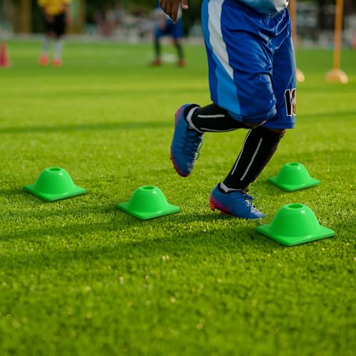 2" 15, 30 Pcs Heavy Duty Agility Cones for Sports - color: Green
