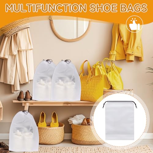 Shoe Bags for Travel - color: White