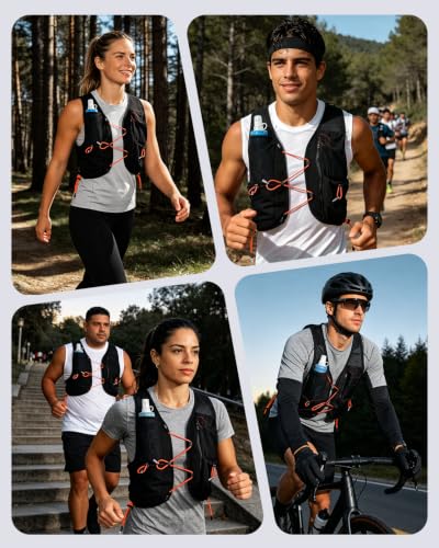 Running Vest for Women Men Hydration Vest with 500ml Flask - size: Medium-Large
