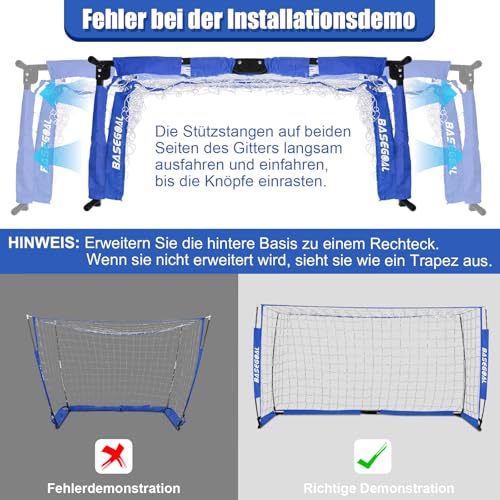BaseGoal Soccer Goal for Backyard,with Bow Frame and Agility Ladder - size: 12x6 ft