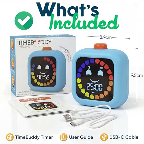 Digital Visual Timer for Kids - Calmer Routines & Transitions - color: Blue