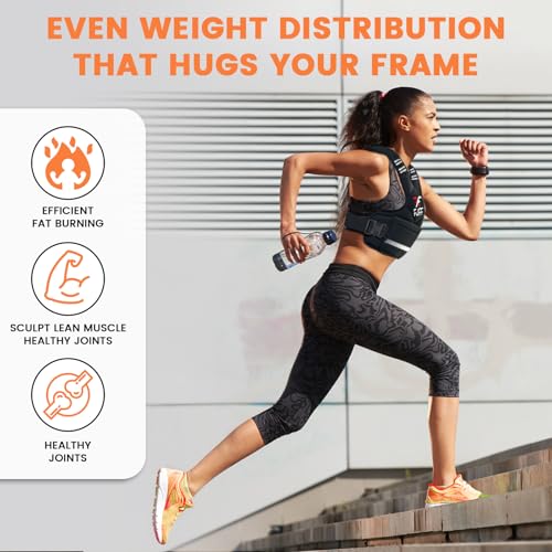 FUFF Weighted Vest Woman, 4-10 Lb Adjustable Weight Vest for Women Men, Female Strength Training Body Vest for Walking Exercise Running Workout